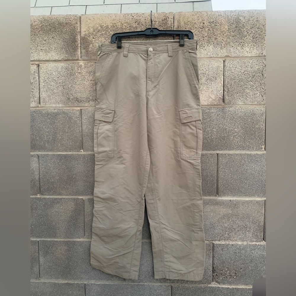 The North Face Hiking Pants Men's 34 Cargo Roll Tab Leg Lightweight Nylon Beige